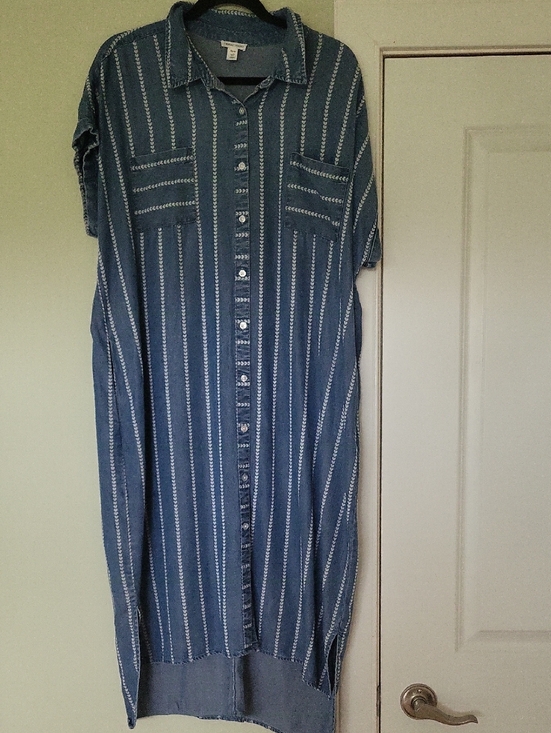 tribal jeans Dresses & Skirts - Striped Chambray Dress - Blue